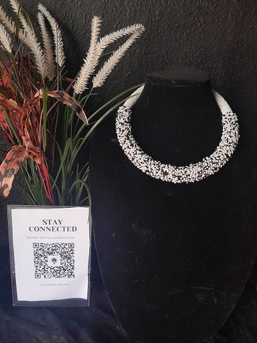 White & Black Beaded Necklace