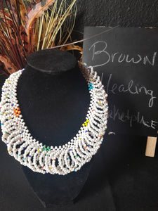 White Speckle Goddess Necklace