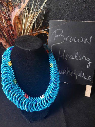 Blue Speckle Goddess Necklace