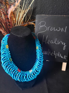 Blue Speckle Goddess Necklace
