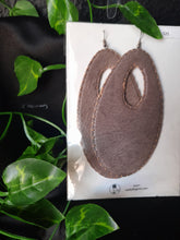 Load image into Gallery viewer, Leather Oval Earrings